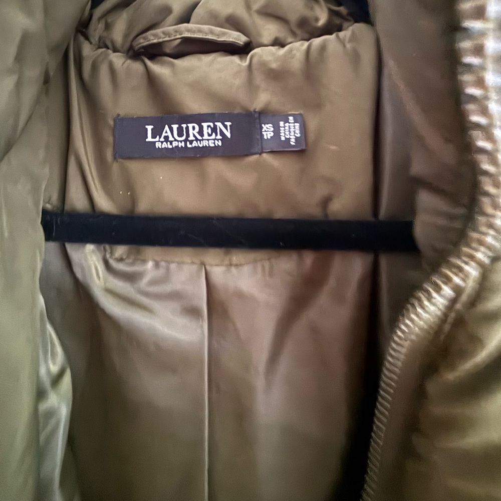 Lauren Ralph Lauren Oversized Pillow Hood Collar Quilted Down Jacket Coat Loden - Picture 6 of 7